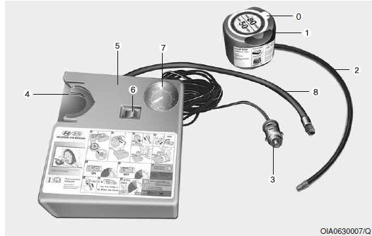 Componenti del Tire Mobility Kit 