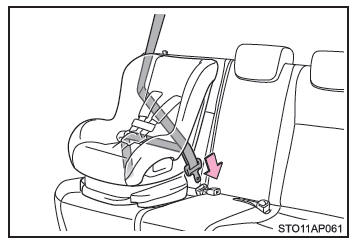 Installazione di un seggiolino per bambini utilizzando una cintura di sicurezza