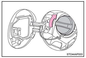 Chiusura del tappo del serbatoio carburante