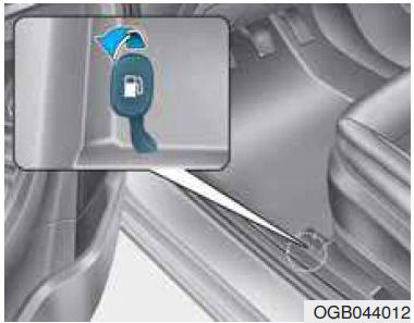 Apertura dello sportello di rifornimento carburante