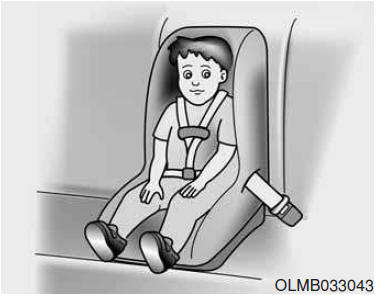 Protezione di un seggiolino per bambini con cintura a tre punti